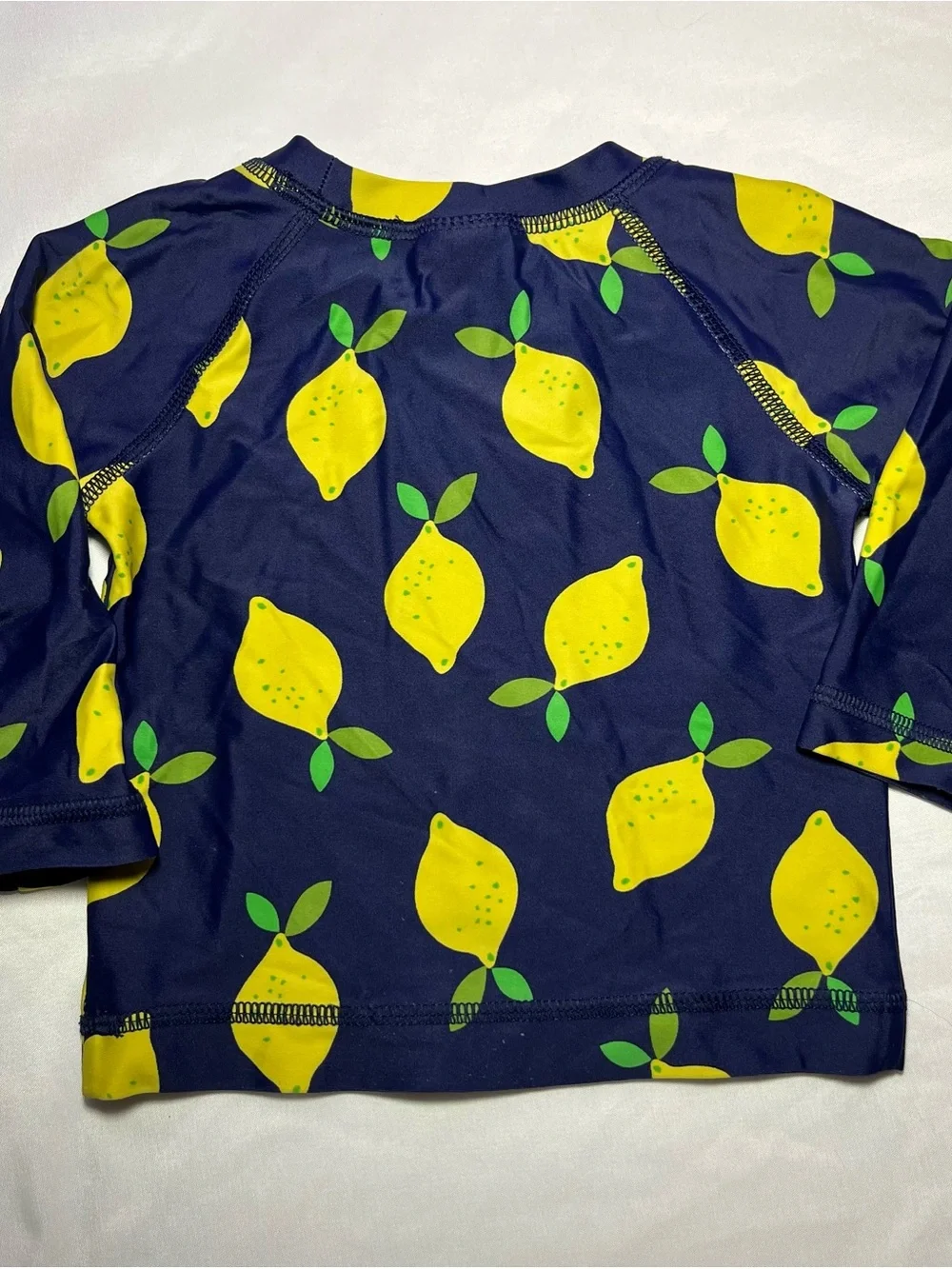 Hanna Andersson Lemon Rash Guard Swim Shirt Baby Girl 6-12M